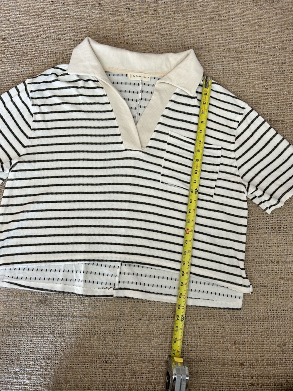 NWOT By Together Relaxed Striped Polo - Picture 5 of 9